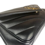 YSL Black Lambskin Matelasse Medium Loulou Shoulder Bag