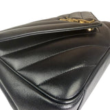 YSL Black Lambskin Matelasse Medium Loulou Shoulder Bag