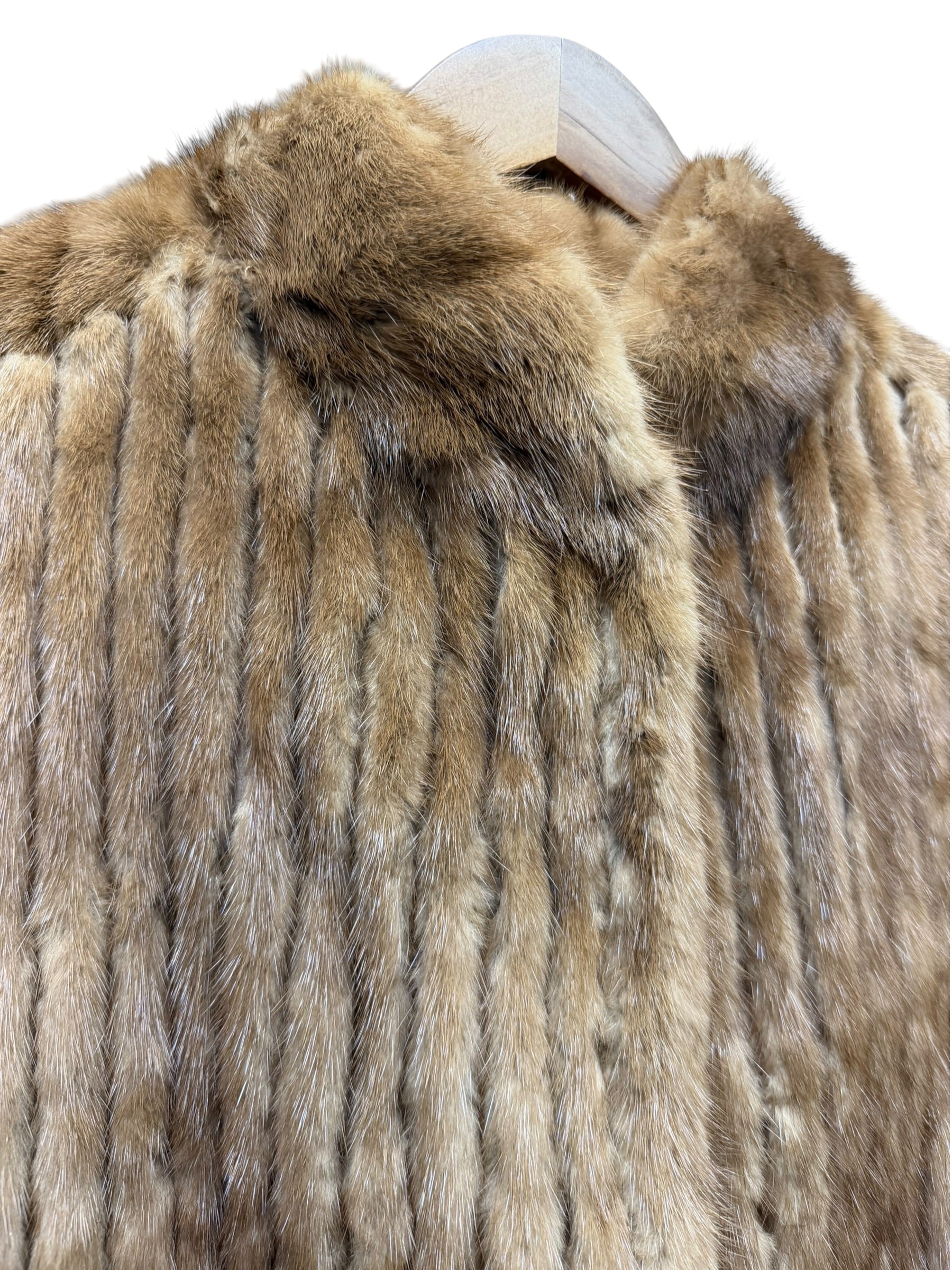 Vintage San Marco x Saga Mink Brown Vertical Strips Fur Coat