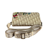 Christian Dior Beige Embroidered Trotter Flap Crossbody Bag