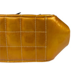 Chanel Mustard Yellow Patent Leather Chocolate Bar Hobo Bag 2002