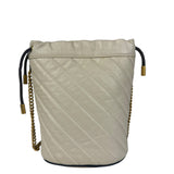 Gucci GG Ivory Leather Marmont Chain Bucket Bag