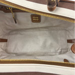 Miu Miu Canvas Stripped Beau Top Handle Bag