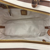 Miu Miu Canvas Stripped Beau Top Handle Bag