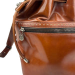 Celine Vintage Brown Leather Cinch Bucket Crossbody Bag