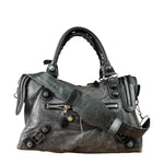 Balenciaga Dark Grey Covered Brogues City Bag