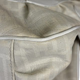 Fendi White Leather PVC Coated Zucca Spalmati Chef Shoulder Bag