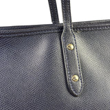Coach Navy Crossgrain Leather City Zip Shoulder Bag