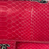 Chanel Classic Double Flap Python Bag Pink 2014
