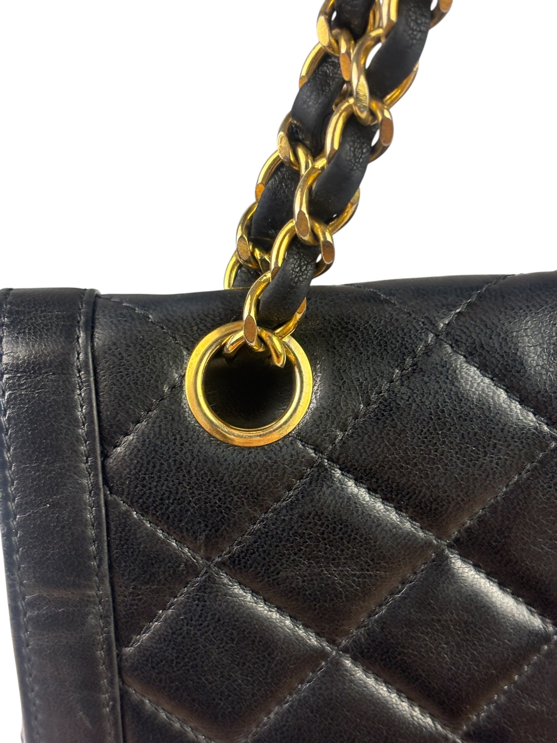 Chanel Black Quilted Leather Double Flap Small Bag