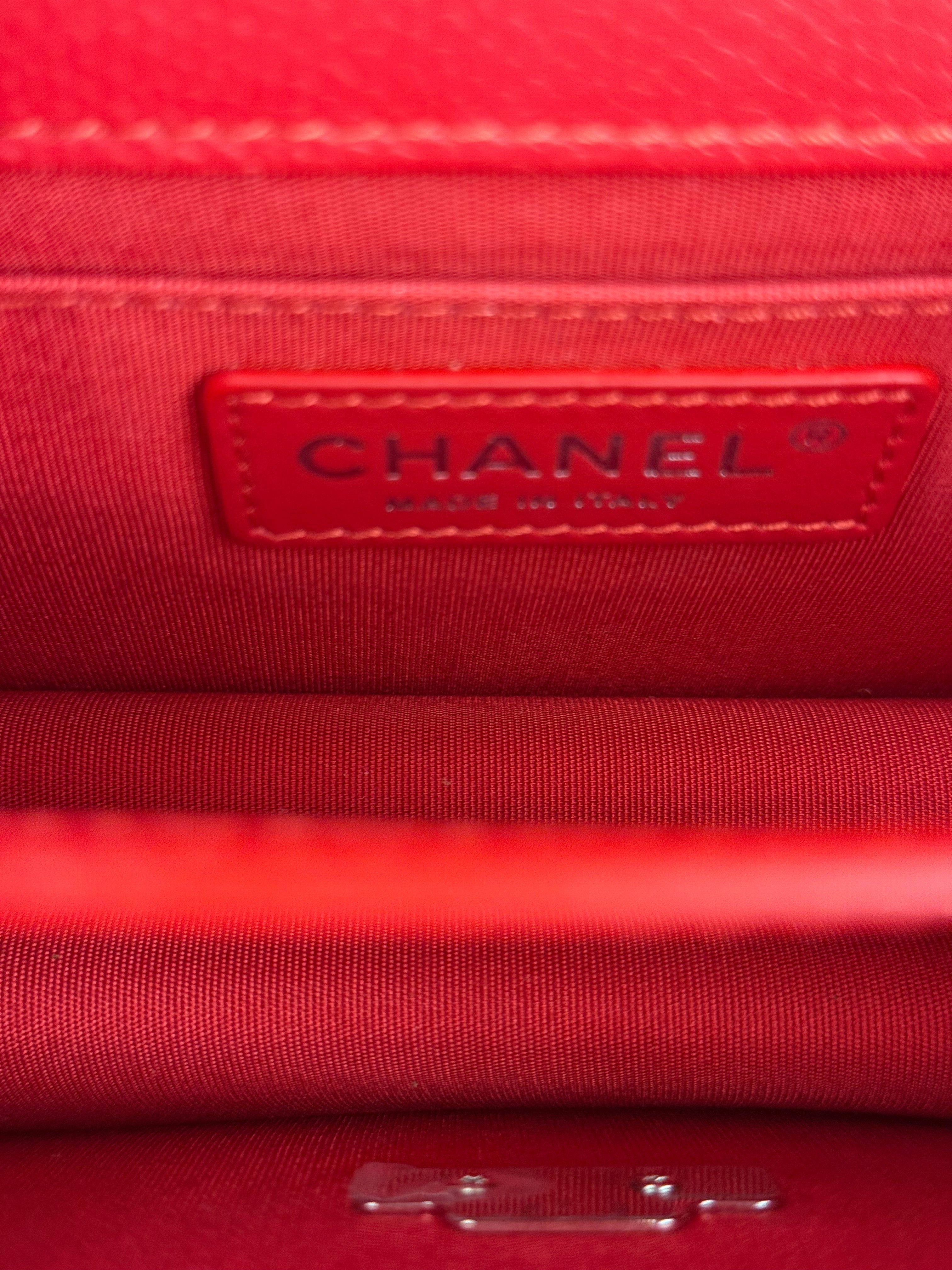 Chanel Red Calfskin Small Box Flap 2017