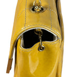 Chanel Yellow Patent Chocolate Bar Quilted CC Shoulder Bag 2002