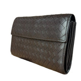 Bottega Veneta Vintage Brown Intrecciato Long Wallet