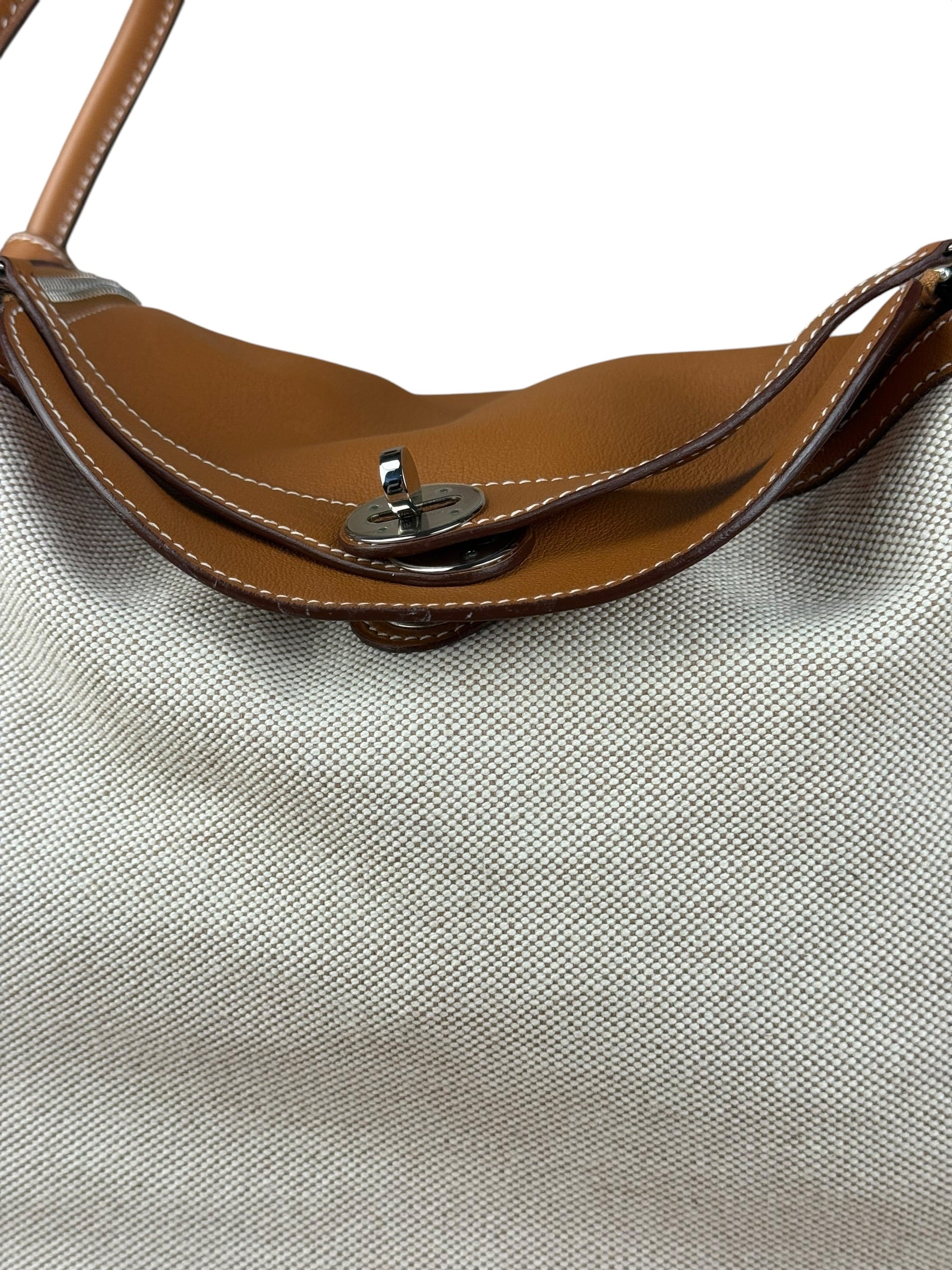 Hermes Toile Swift Canvas/Leather Lindy 30 Beige/Brown 2007
