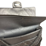 Chanel Metallic Silver Leather Reissue Double Flap Shoulder Bag 2.55 2005