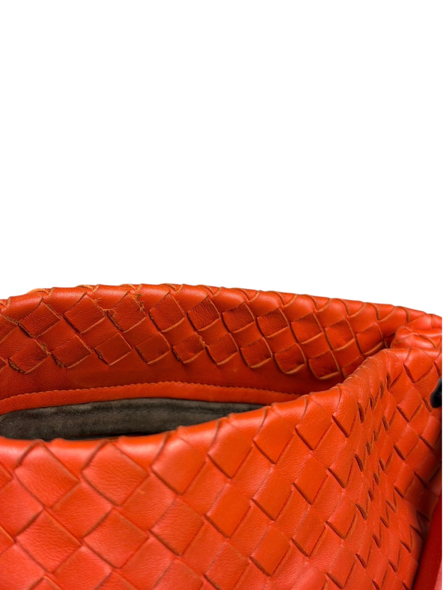 Bottega Veneta Sunset Orange Intrecciato Leather Hobo Tote