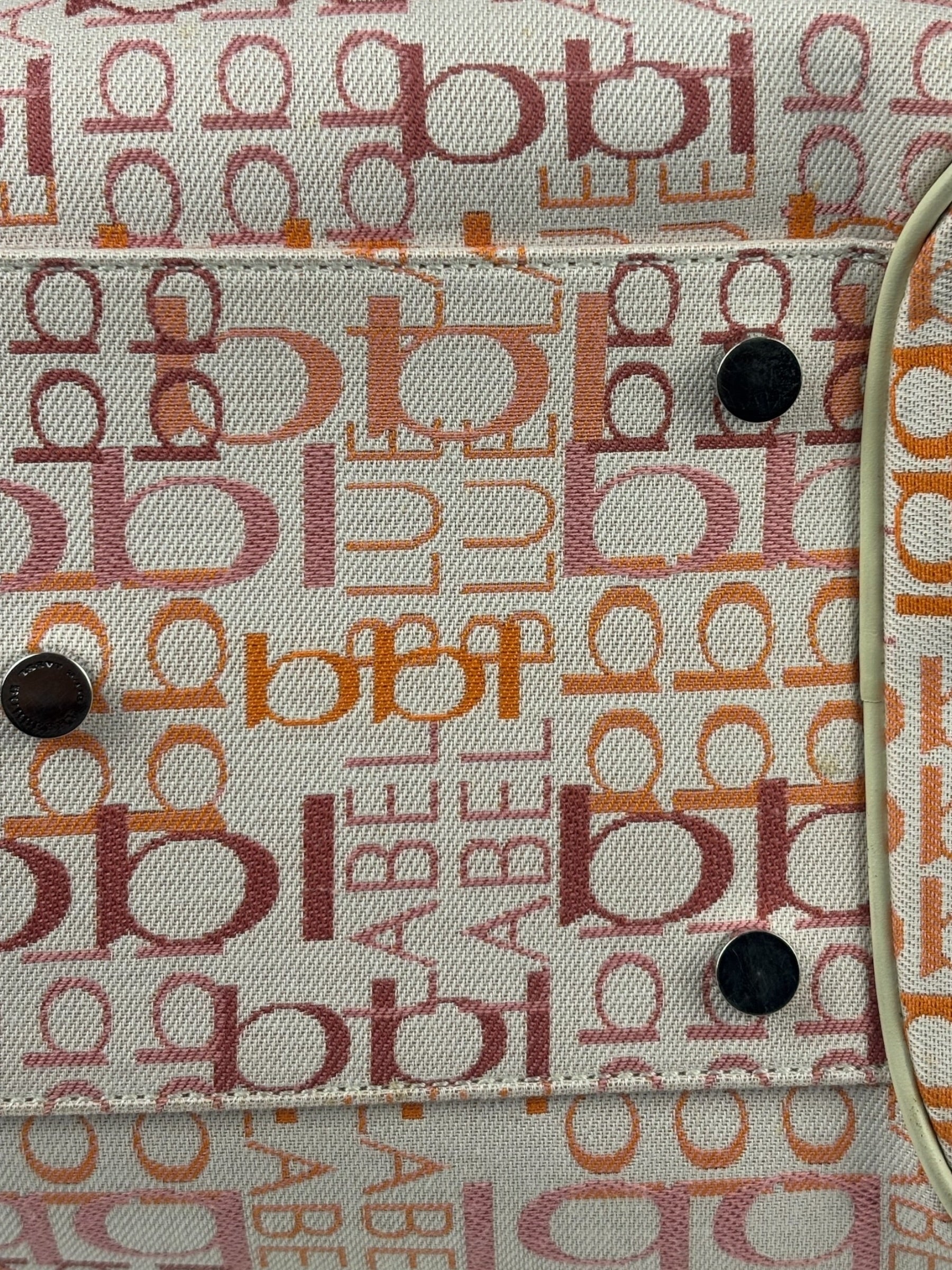 Burberry Blue Label Pink Multi Logo Bowler Bag