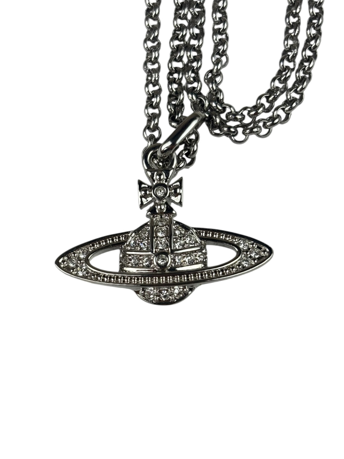 Vivienne Westwood Silver Toned Bas Relief Pendant Necklace