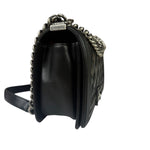 Chanel Black Leather Diamond Quilted Medium Boy Bag 2012