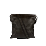 Bottega Veneta Brown Leather Woven Intrecciato Crossbody Bag