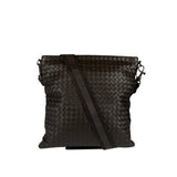 Bottega Veneta Brown Leather Woven Intrecciato Crossbody Bag