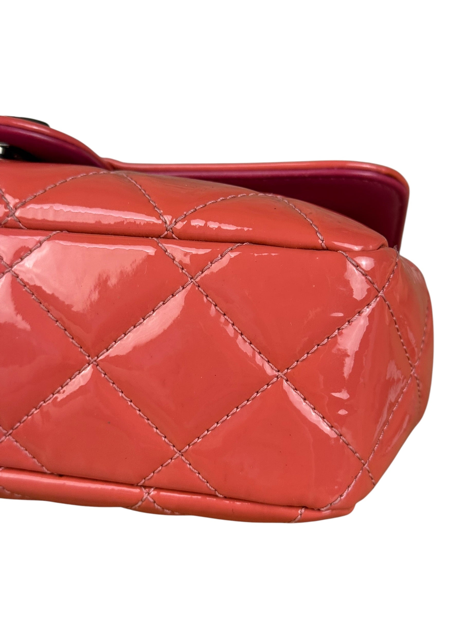 Chanel Pink Patent Quilted Small Coco Shine Flap Bag 2014