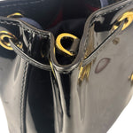 Prada Black Patent Leather Mini Chain Pouch