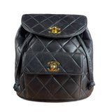 Chanel Black Quilted CC Duma Leather Backpack '97