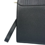 Burberry Black Leather Zip Clutch Pouch
