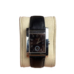 Fendi 7000G Black Leather Rectangular Stainless Steel Dial Watch