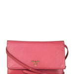 Prada Pink Saffiano Leather Pouchette