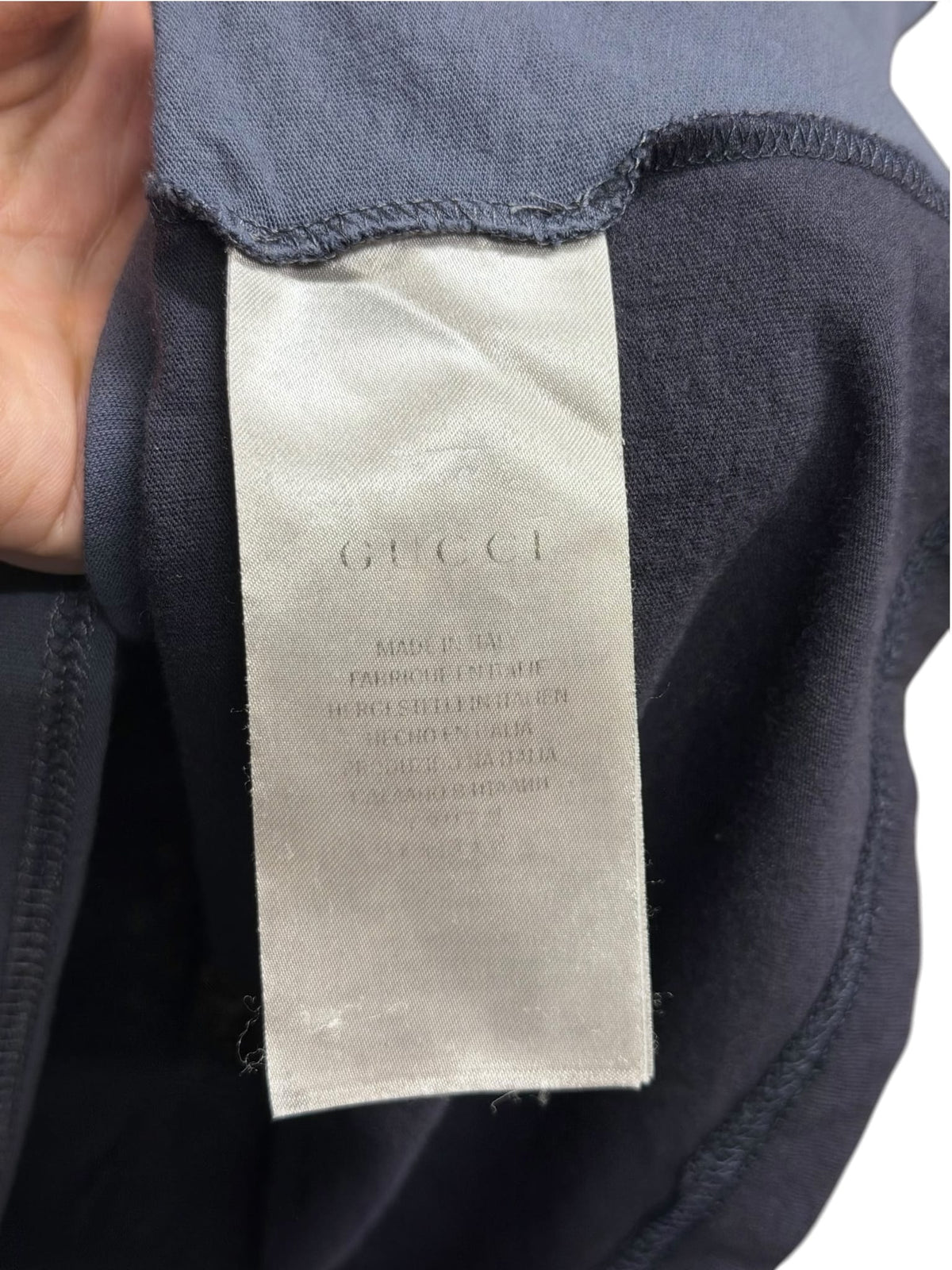 Gucci Two-Tone Blueish Grey Medieval Crest Tee