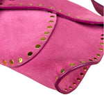 Celine Vintage Pink Suede Poulbot Shoulder Bag