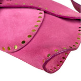 Celine Vintage Pink Suede Poulbot Shoulder Bag