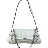 Gucci White Horsebit Vertical Quilted Leather Shoulder Bag