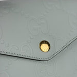 Gucci GG Super Mini Leather Shoulder Bag Pale Blue