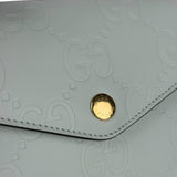 Gucci GG Super Mini Leather Shoulder Bag Pale Blue