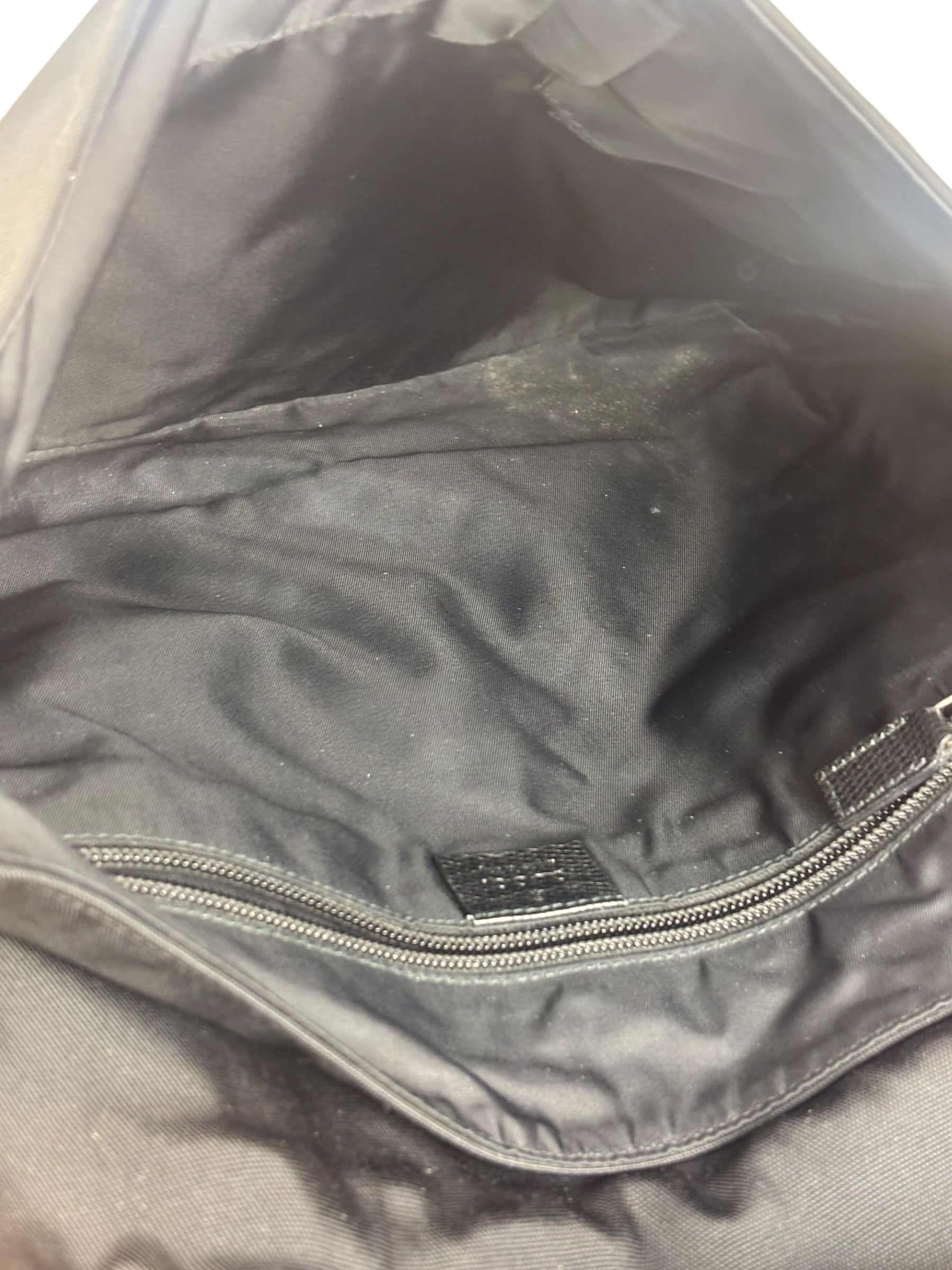 Gucci Black Canvas Flap Messenger Bag