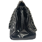 Chanel Large Black Patent Leather Mademoiselle Bowling Bag 2011-12