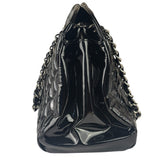 Chanel Large Black Patent Leather Mademoiselle Bowling Bag 2011-12
