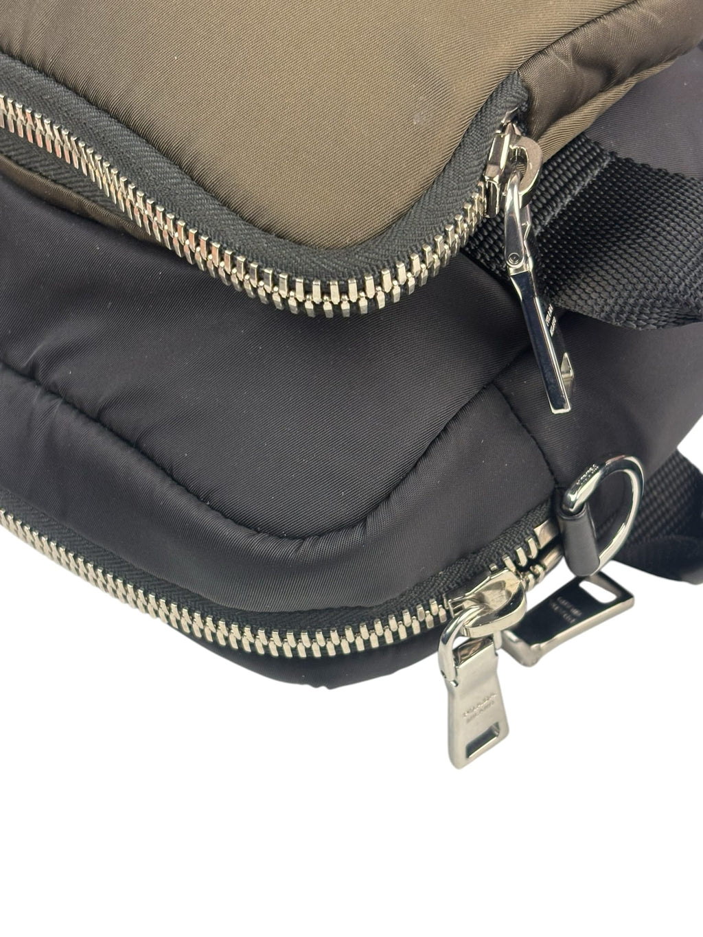 Prada Green/Black Tessuto Nylon Multi-Pocket Vanity Bag