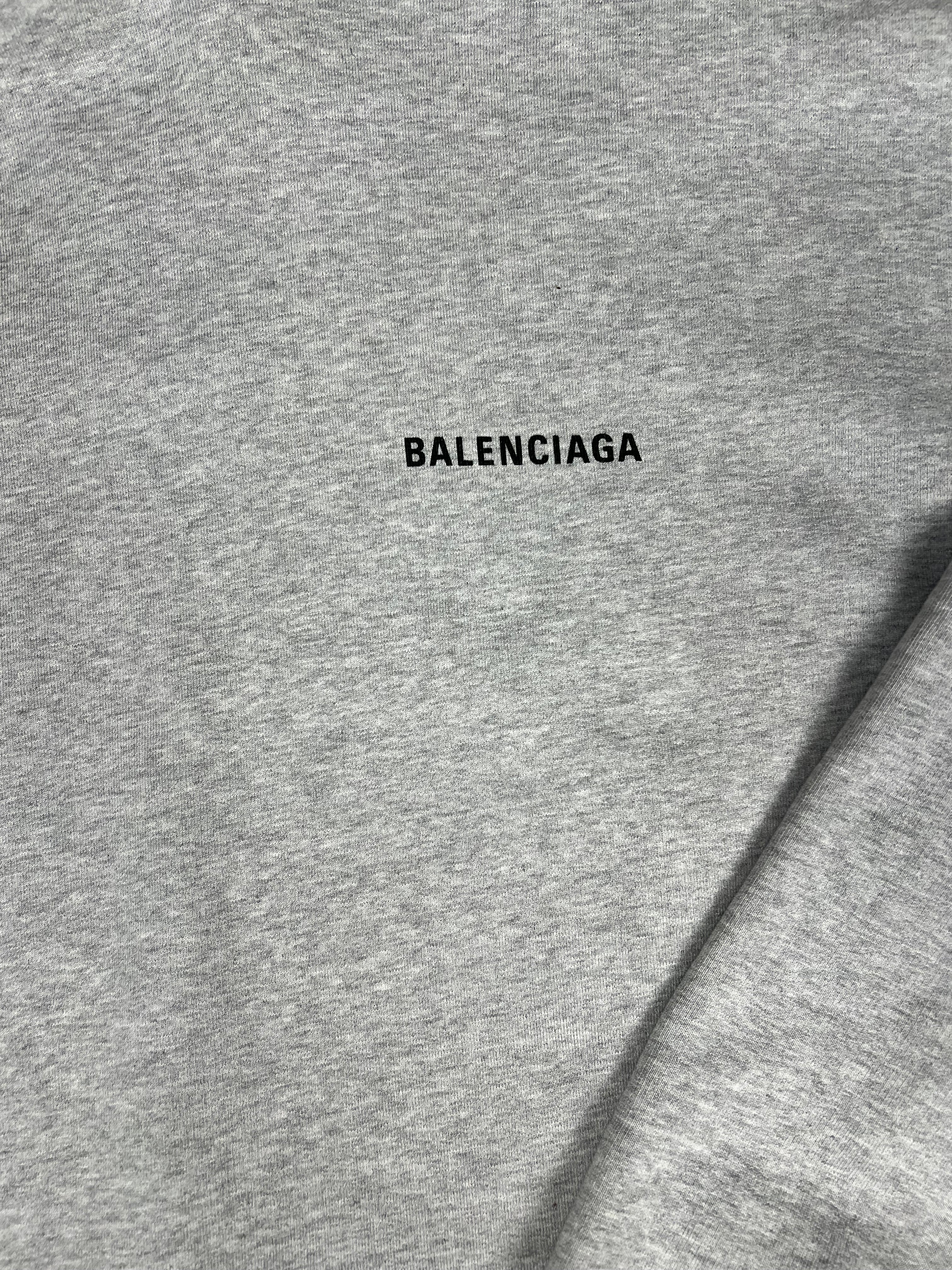 Balenciaga Logo Pullover Hoodie Grey