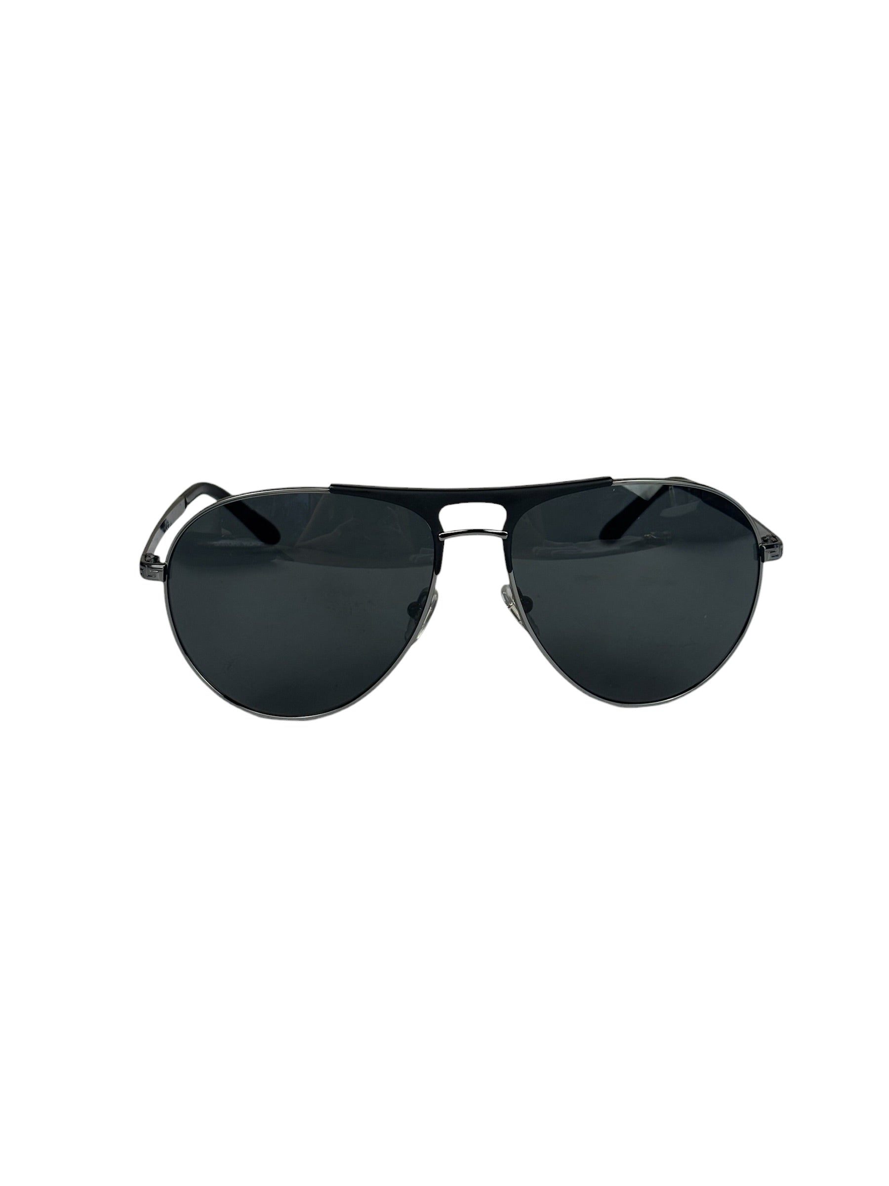 Versace Pilot 2164 Black-Silver Tone Sunglasses