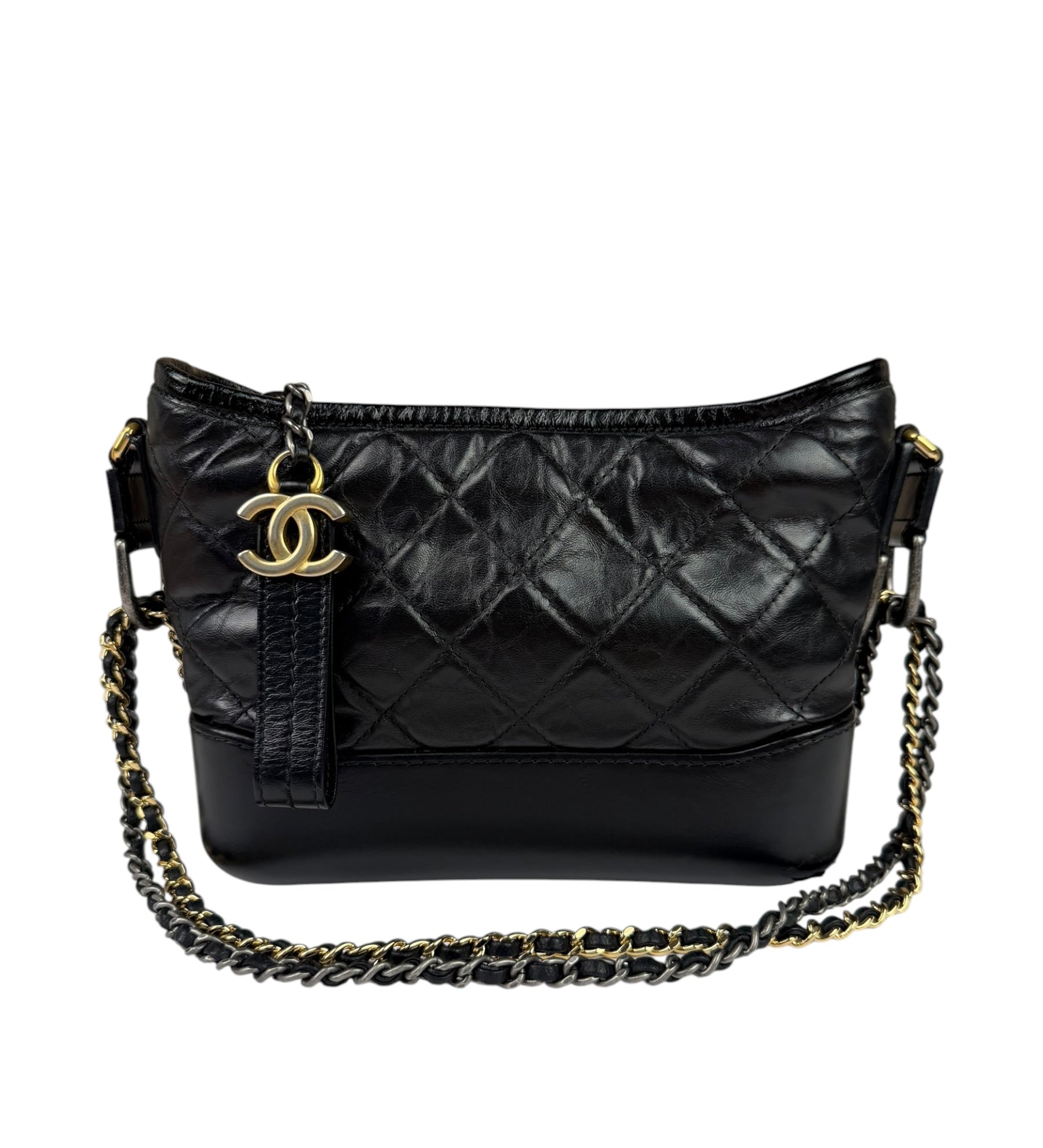 Chanel Black Quilted Leather Small Gabrielle Hobo Bag 2019