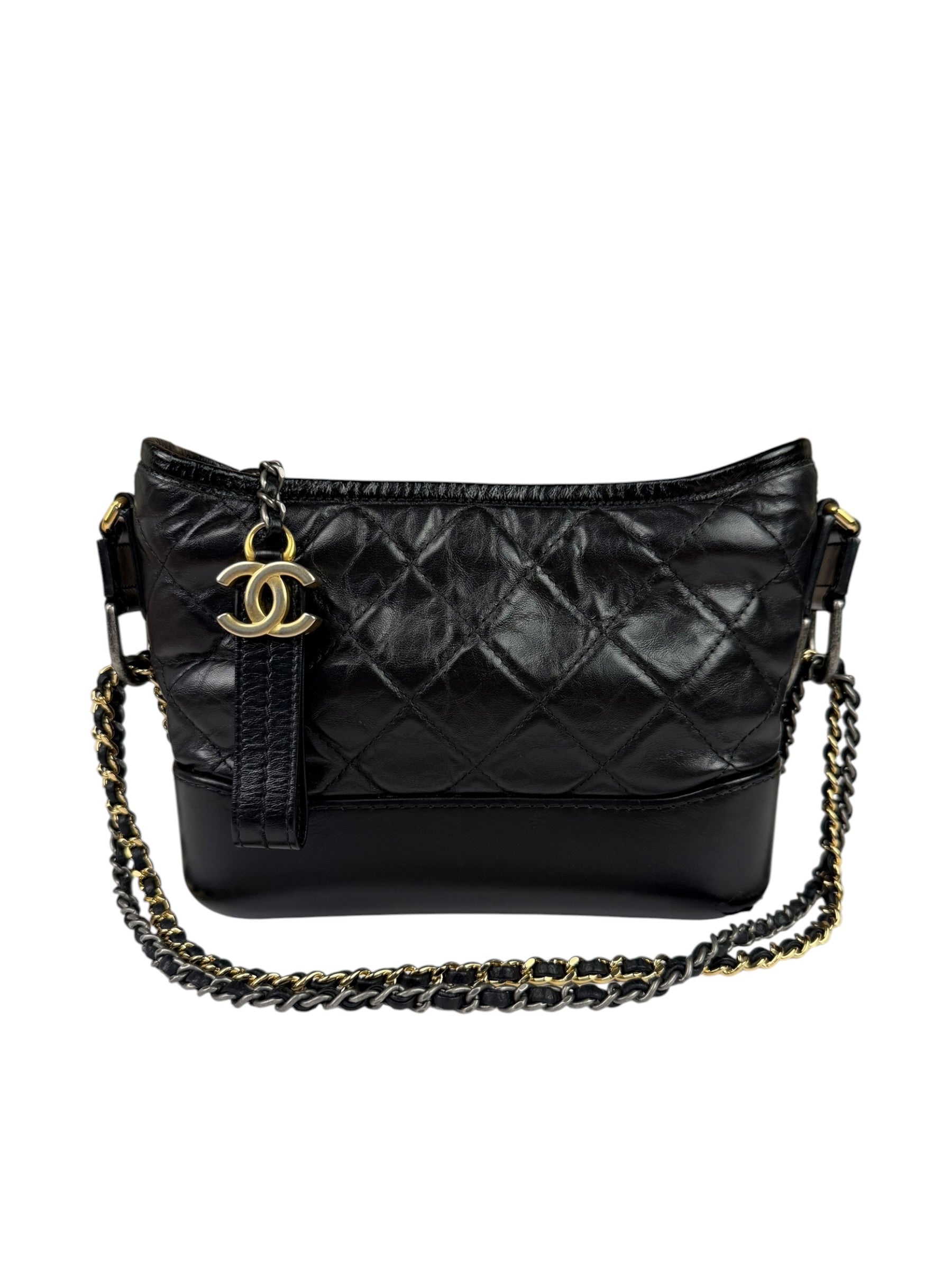 Chanel Black Quilted Leather Small Gabrielle Hobo Bag 2019