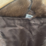 Vintage Brown French Rabbit Fur & Acetate Satin Long Coat