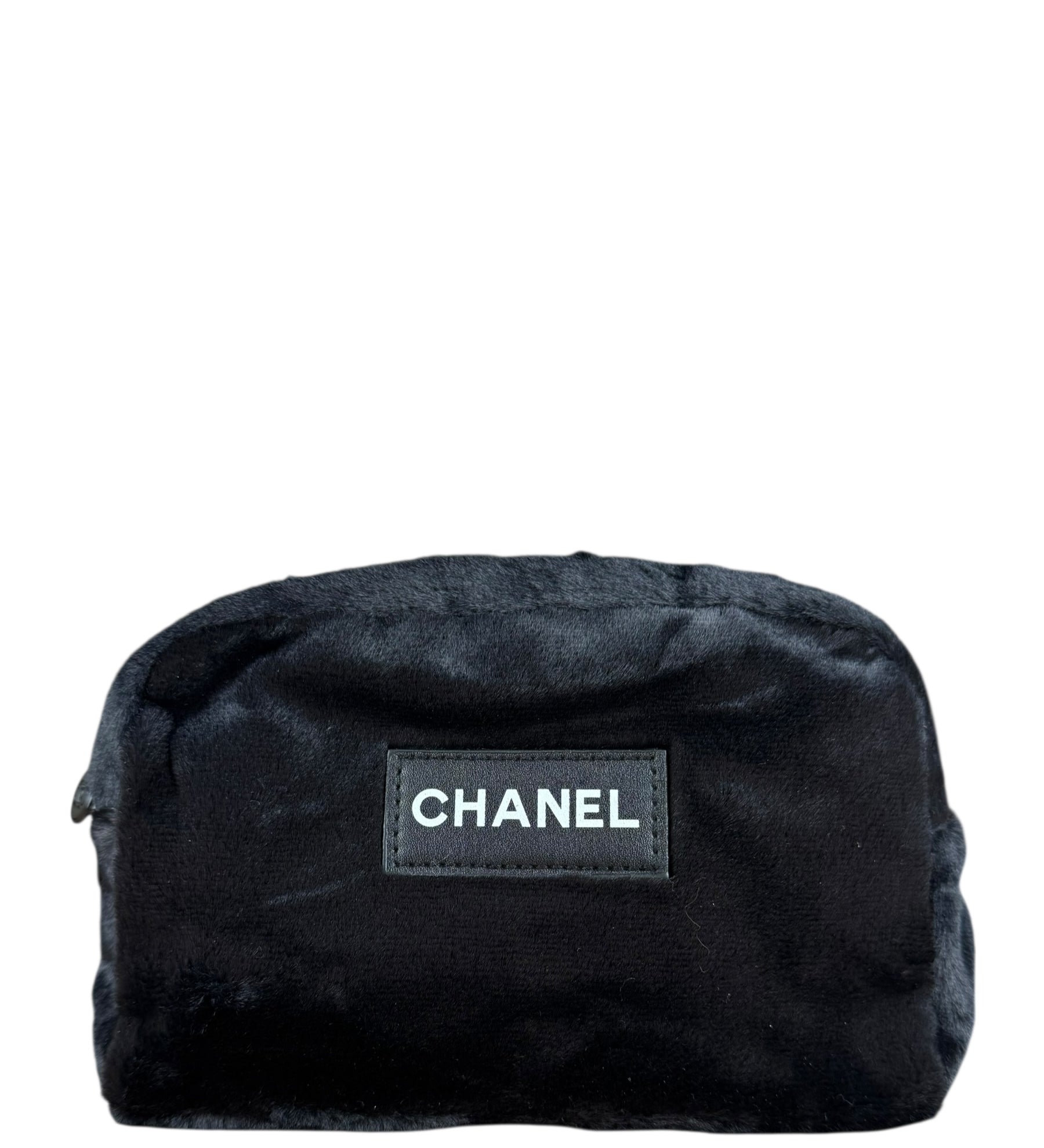 Chanel Beauty Soft Black Zip Cosmetic Pouch