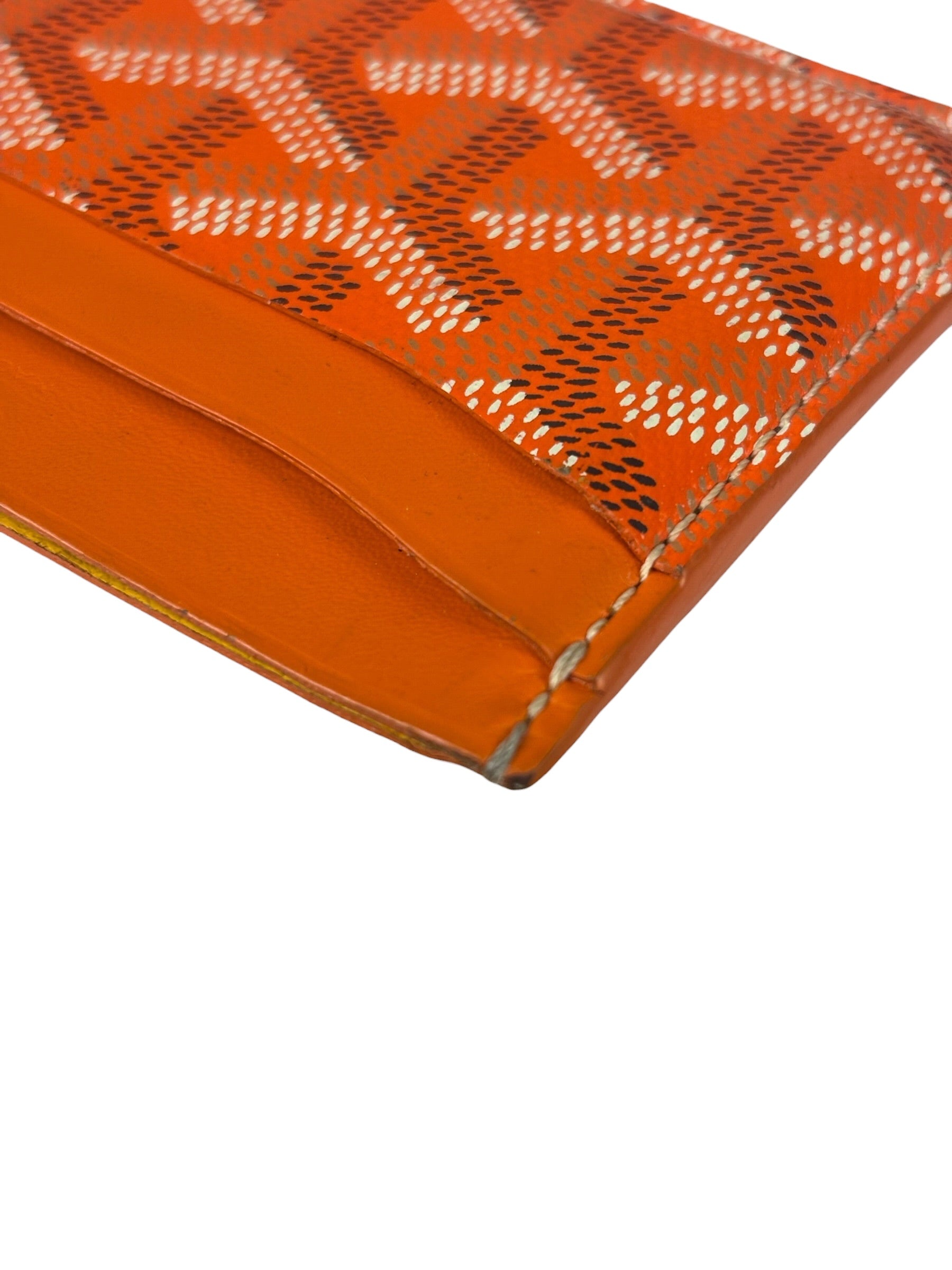 Goyard Orange Leather Saint Sulpice Cardholder