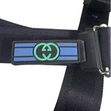 Gucci Purple/Black Leather Trim Nylon Webbing Ladder Lock Belt