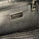 Prada Black/Burgundy Leather Shoulder Tote